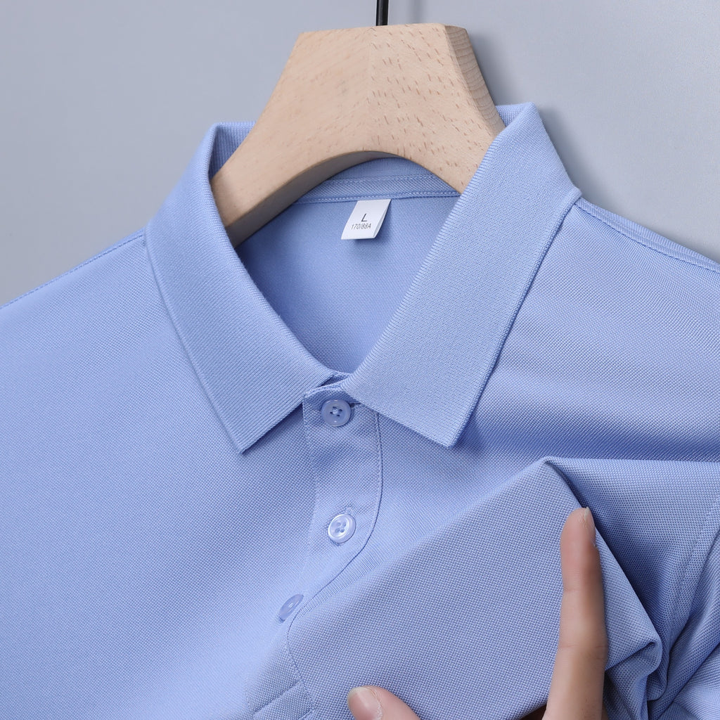Henly Men's Polo Shirt with Solid Color & Never Deforms Memory Collar STSD501