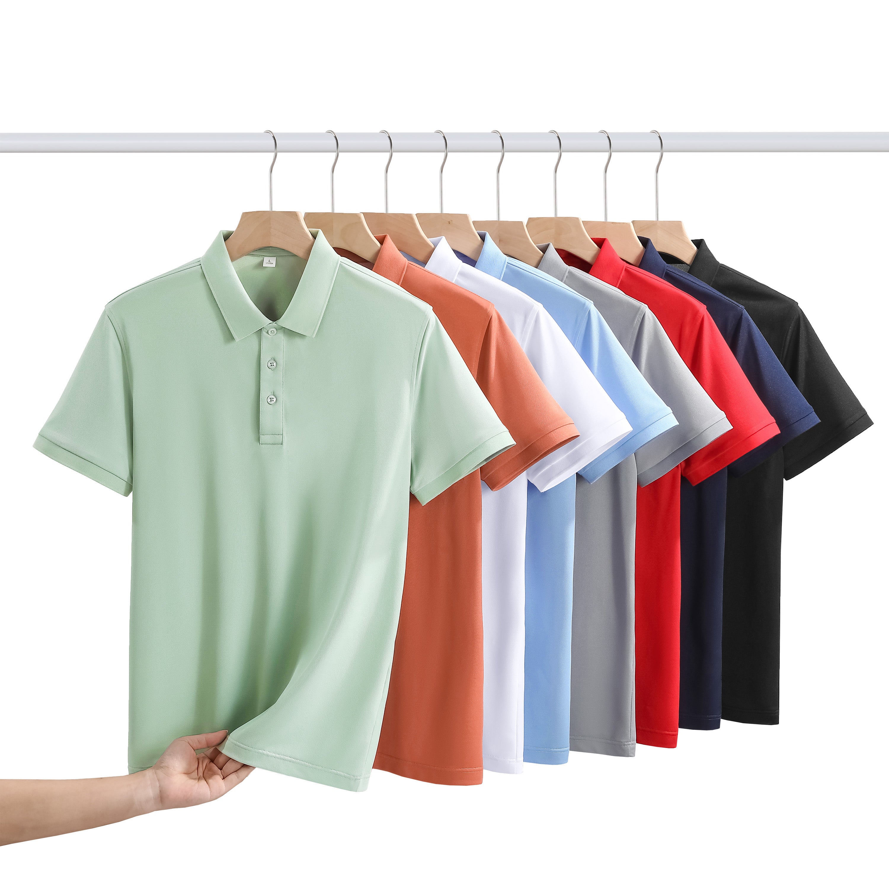 Henly Men's Polo Shirt with Solid Color & Never Deforms Memory Collar STSD501