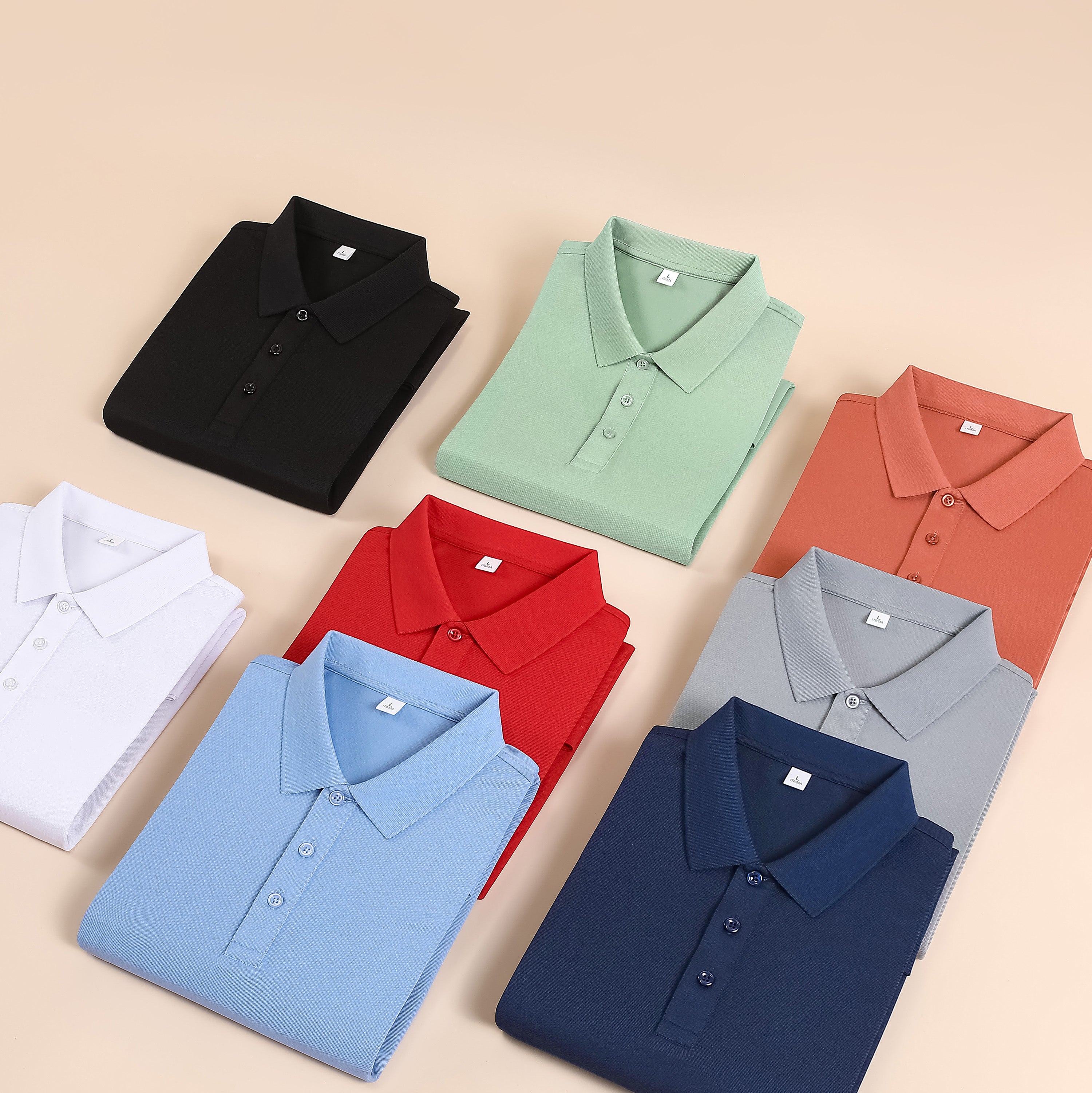 Henly Men's Polo Shirt with Solid Color & Never Deforms Memory Collar STSD501