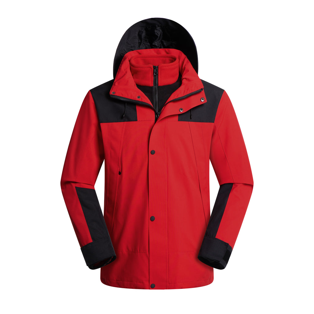 Unisex Waterproof Three-in-One Outdoor Work Coat Warm Zipper Jacket STJY3561