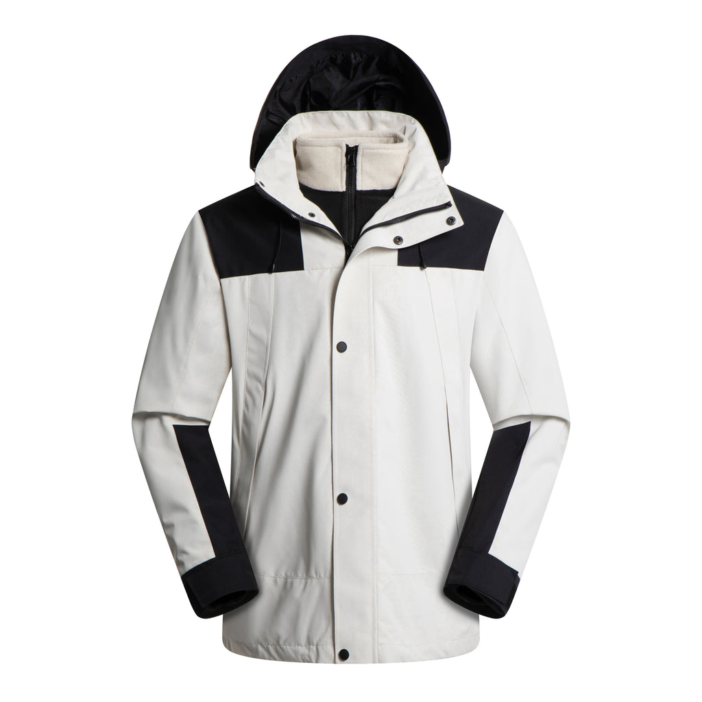 Unisex Waterproof Three-in-One Outdoor Work Coat Warm Zipper Jacket STJY3561