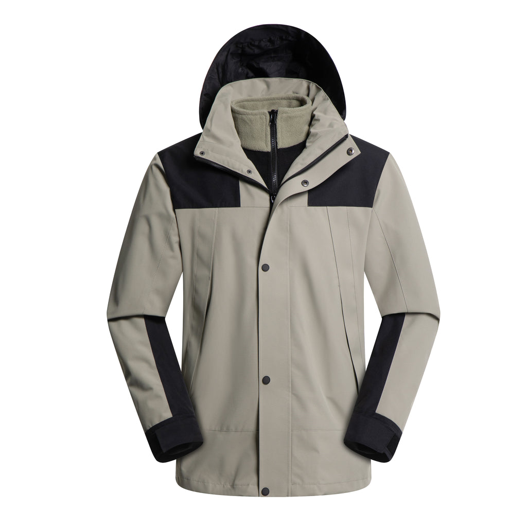 Unisex Waterproof Three-in-One Outdoor Work Coat Warm Zipper Jacket STJY3561