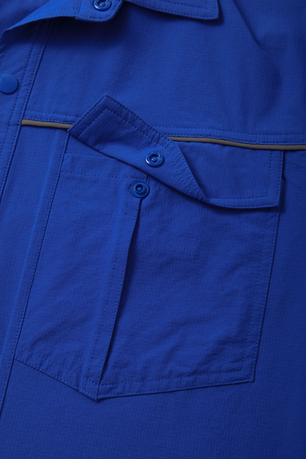 Navy Blue Stand Collar Short Sleeve Work Shirt STS5008