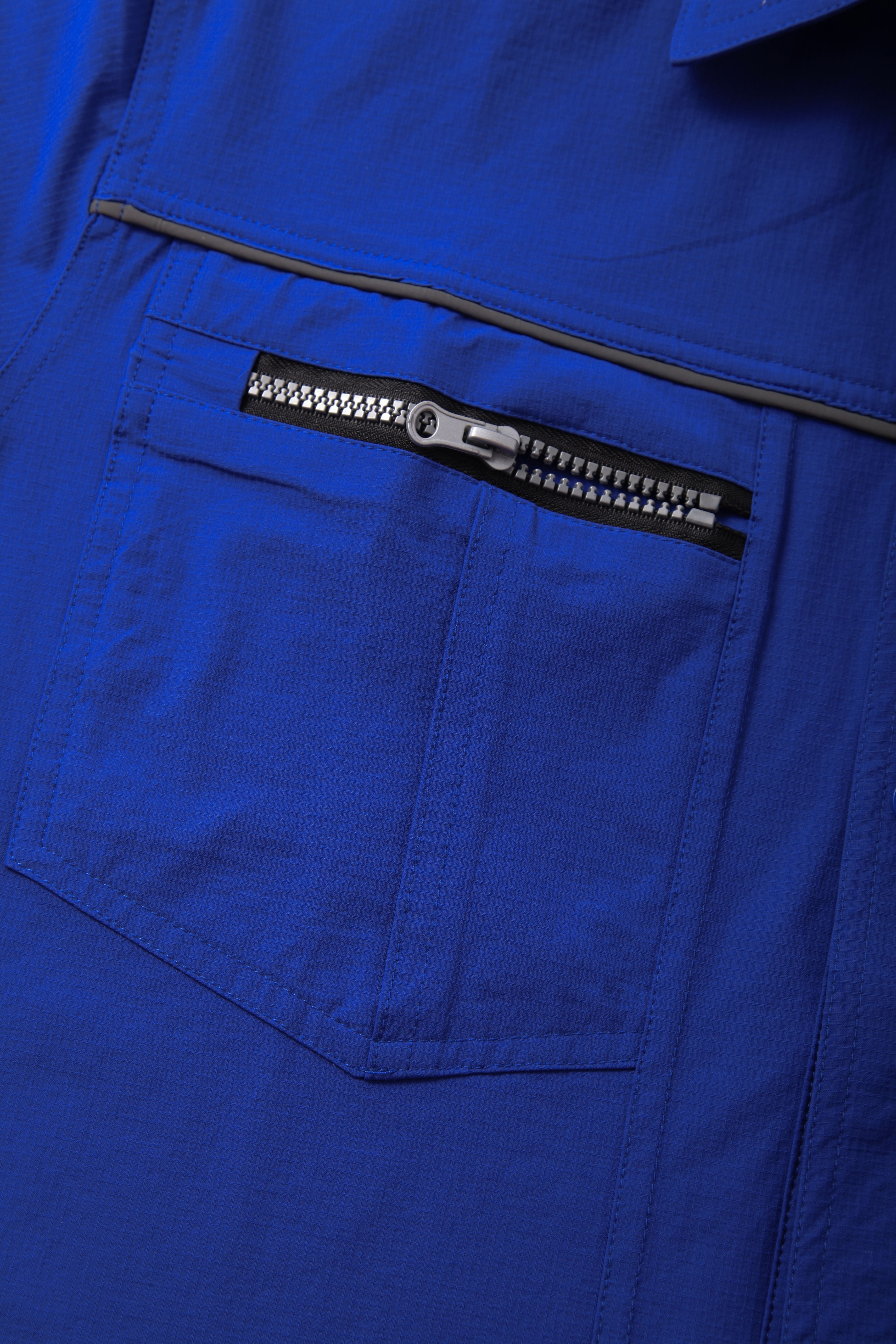 Navy Blue Stand Collar Short Sleeve Work Shirt STS5008