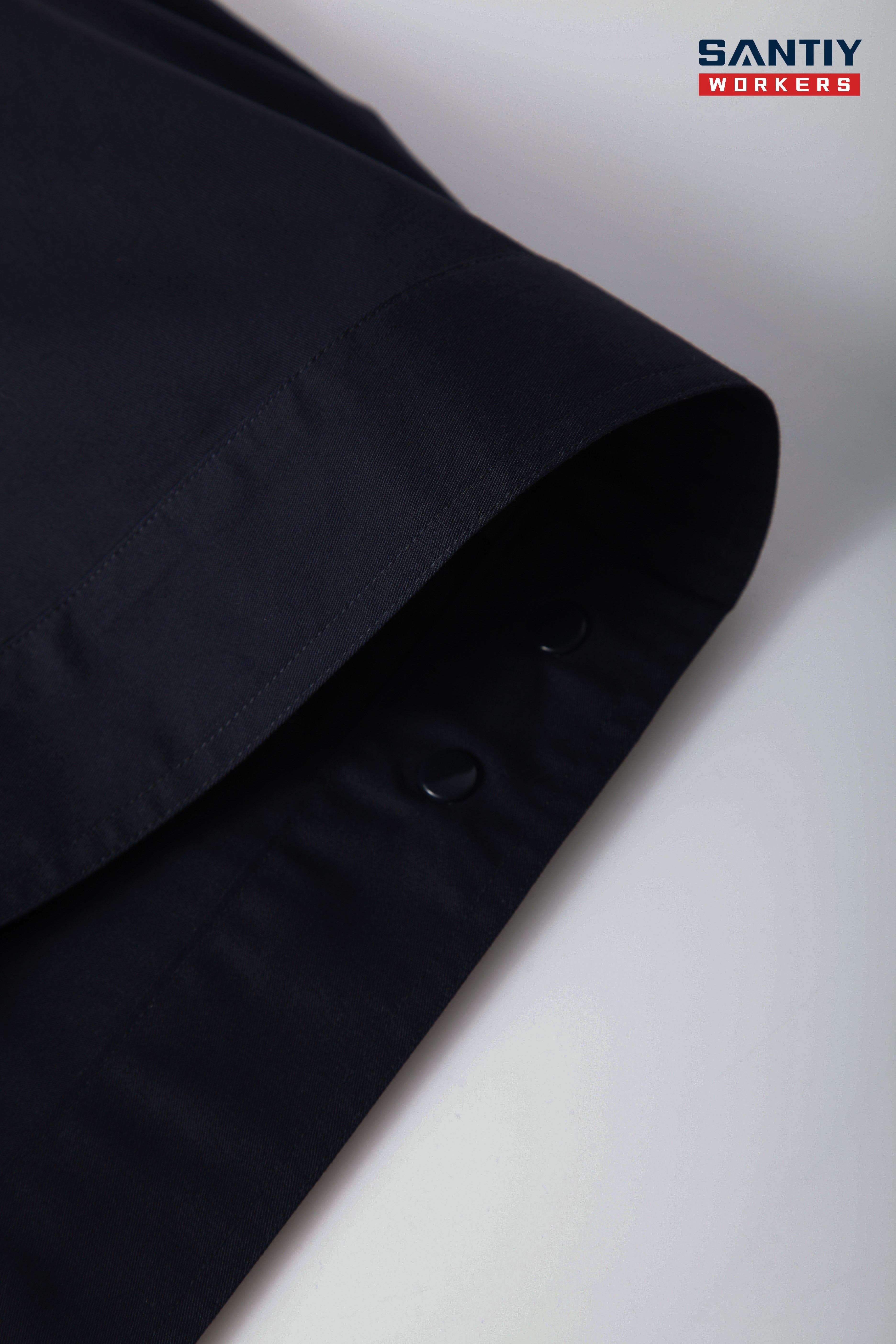 Red and Black Style B Contrast Stand Collar Short-sleeved Work Shirt STS5006