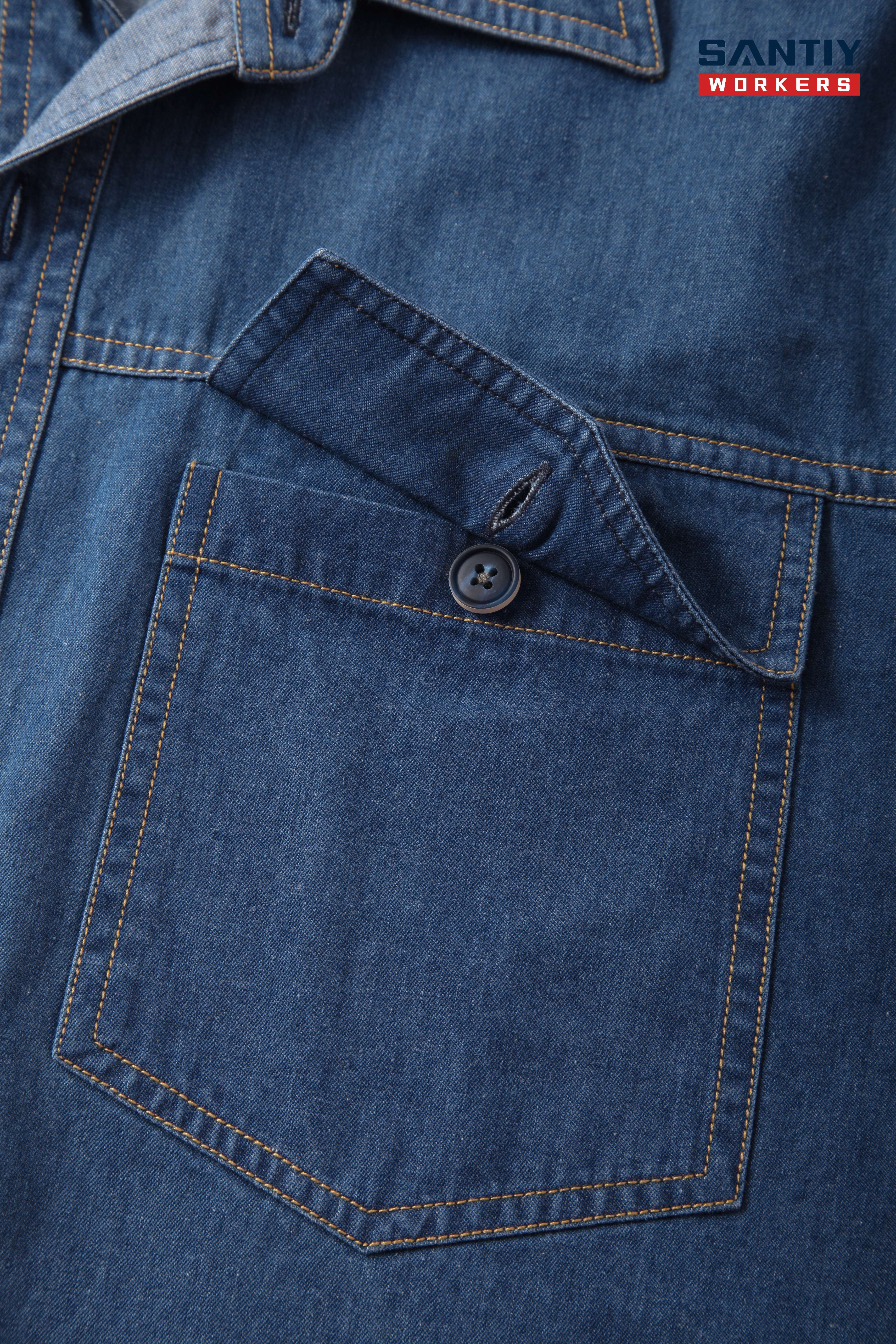 Denim Blue Long Sleeves Work Shirts STS5001