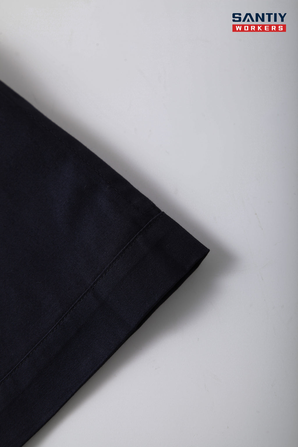 Red and Black Style B Contrast Stand Collar Short-sleeved Work Shirt STS5006