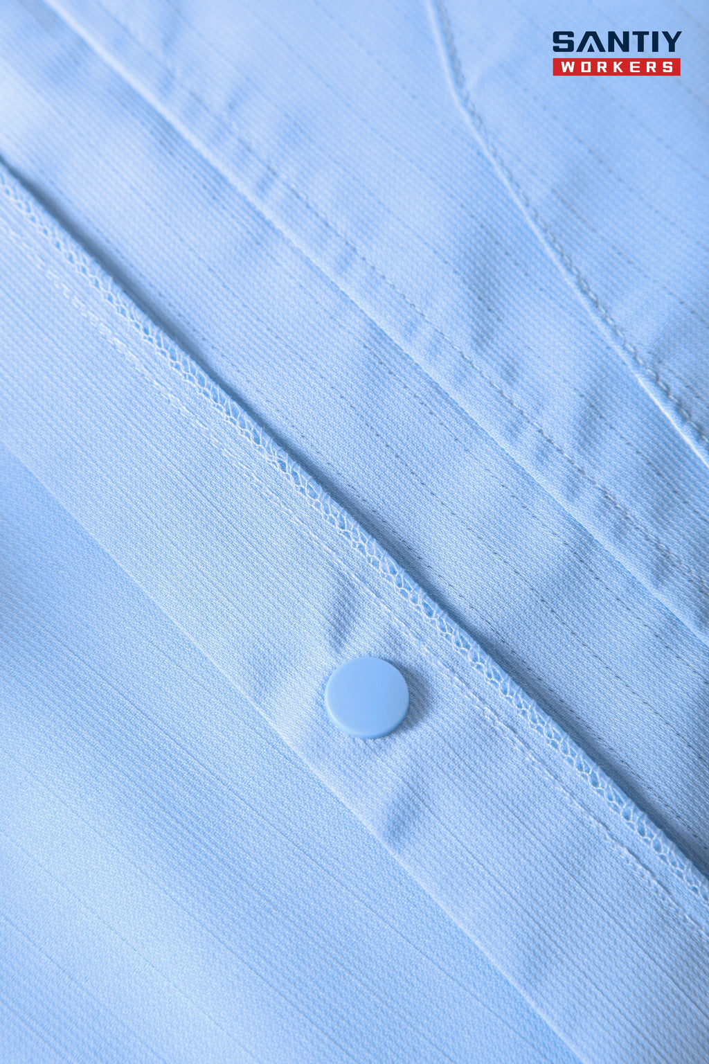 Light Blue sStand-up Ccollar Short-sleeved Work Shirt STS5003