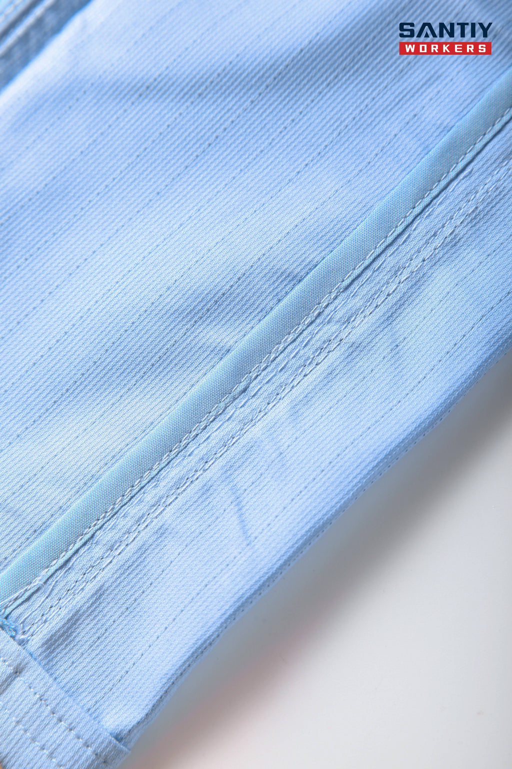 Light Blue sStand-up Ccollar Short-sleeved Work Shirt STS5003