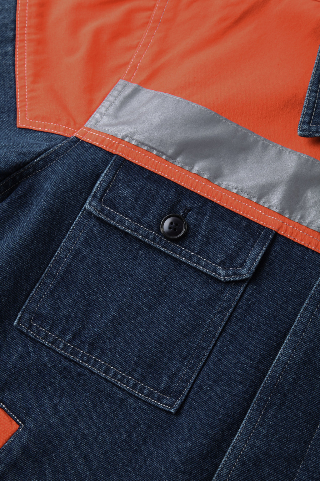 Hi Vis Reflective Strips Denim Long Sleeve Industrial Safety Jacket STJ5002