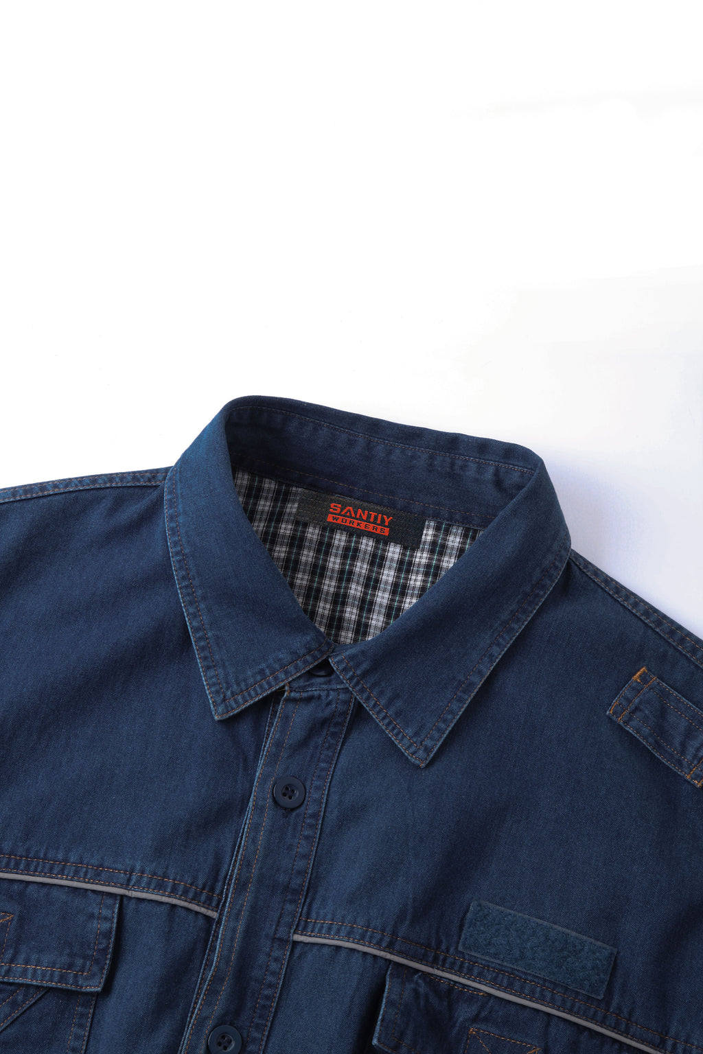 Plus Size Men's Casual Work Jacket with Long Sleeves Summer T/C Material STJ5006