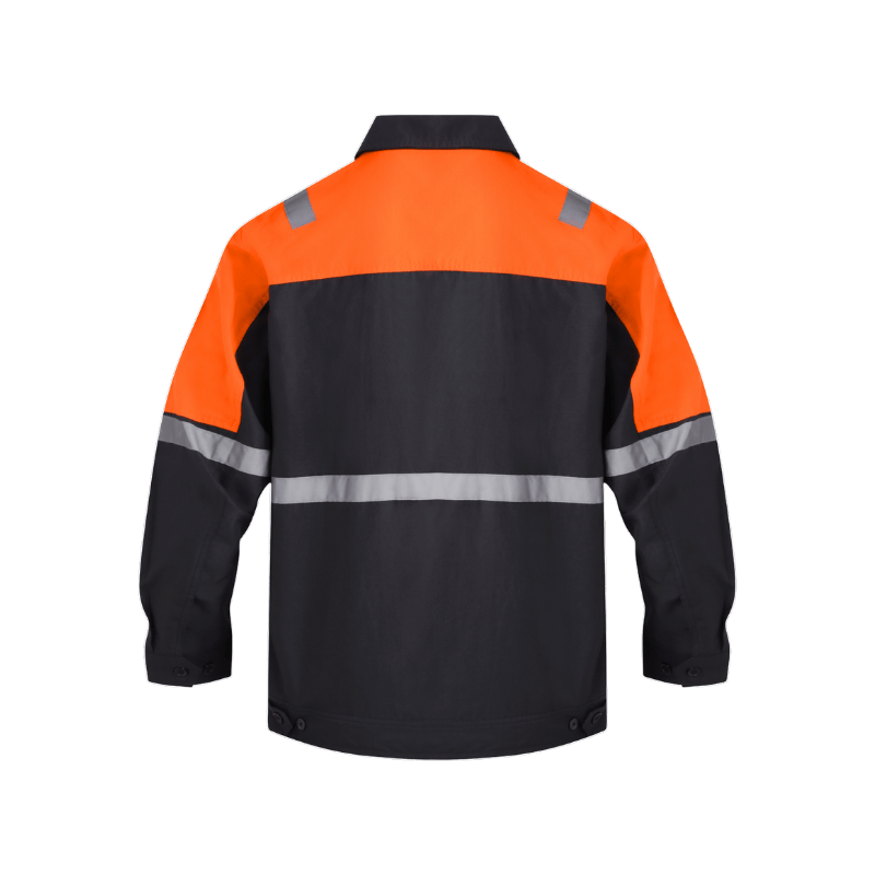 Polyester Construction Mining Uniform Long Sleeve Custom Logo Hi Vis Reflective Safety FR Work Jacket STH5001