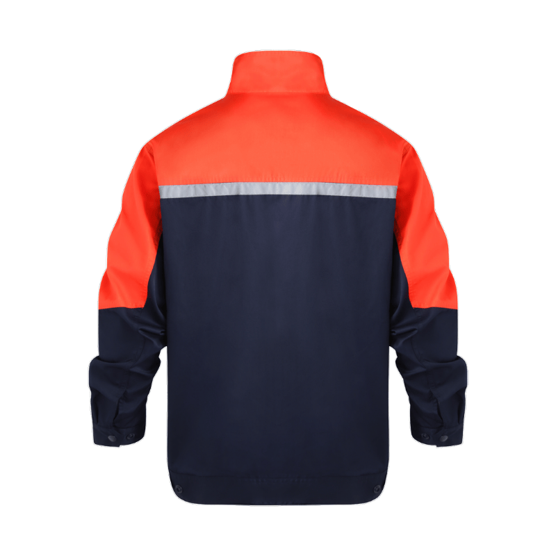 Orange and Black Hi Vis Colorblock Long-sleeved Industrial Safety Jacket STH5002