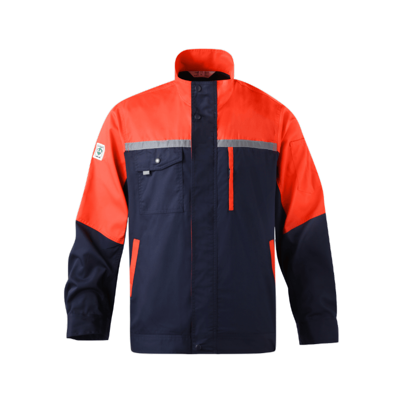 Orange and Black Hi Vis Colorblock Long-sleeved Industrial Safety Jacket STH5002