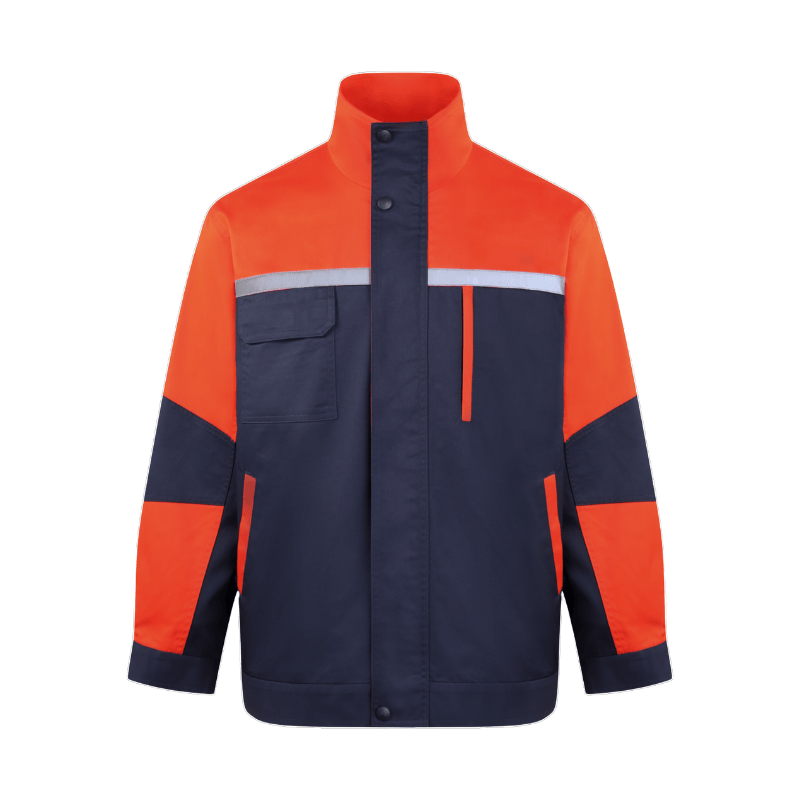 Orange and Black Hi Vis Colorblock Long-sleeved Iindustrial Safety Jacket STH5003