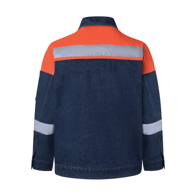 Hi Vis Reflective Strips Denim Long Sleeve Industrial Safety Jacket STJ5002