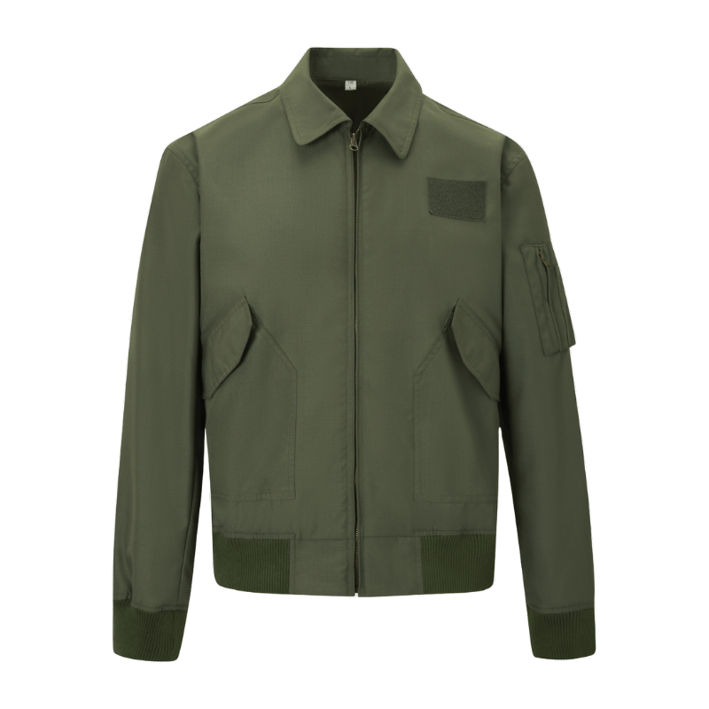 Olive Green Uniform Stand Collar Men's Workwear Jacket STJ5013