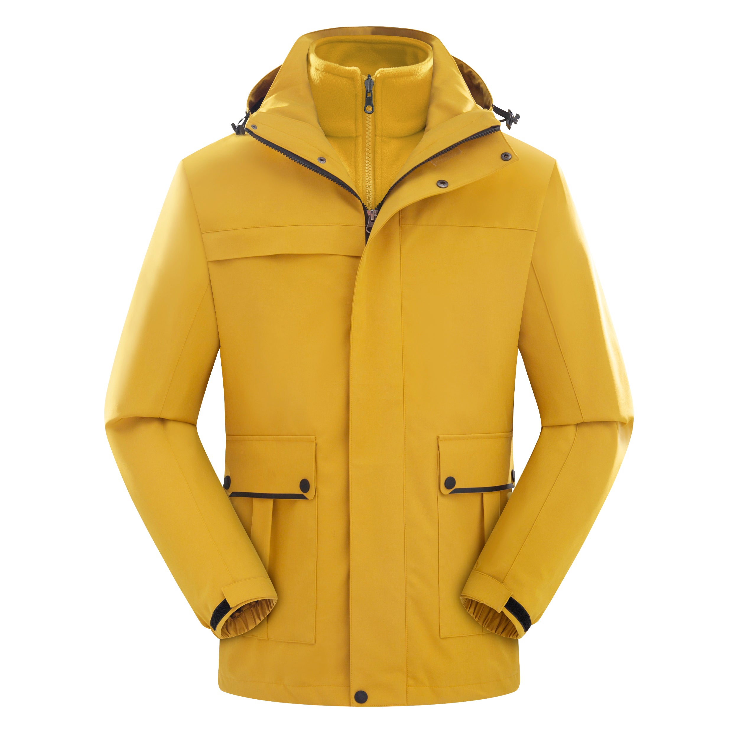 Unisex Autumn Casual Softshell Jacket Outdoor Windproof Water-Repellent Hooded Coat With Zipper STJY2208