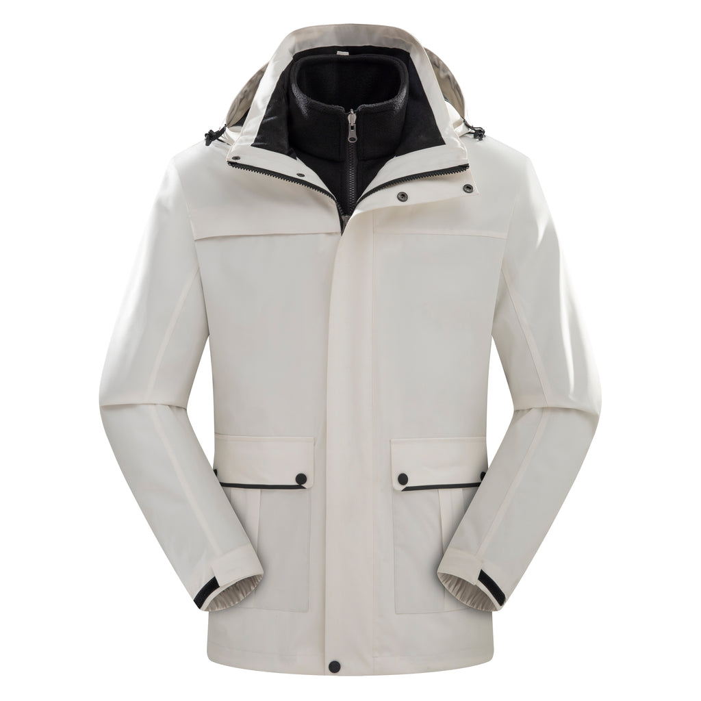 Unisex Autumn Casual Softshell Jacket Outdoor Windproof Water-Repellent Hooded Coat With Zipper STJY2208