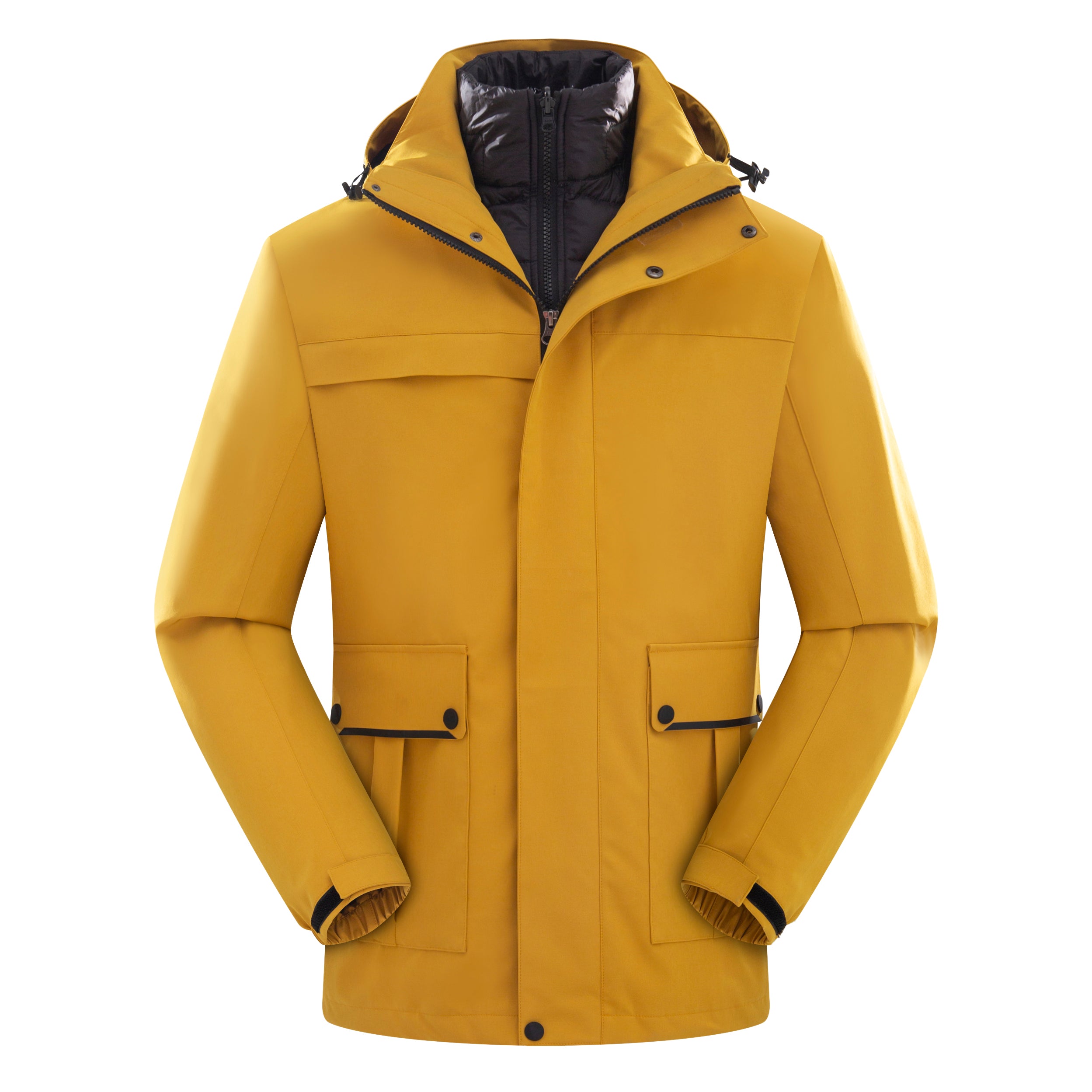 Unisex Autumn Casual Softshell Jacket Outdoor Windproof Water-Repellent Hooded Coat With Zipper STJY2208