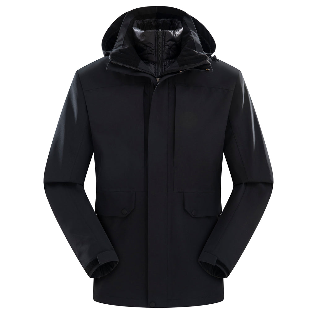 Unisex Autumn Casual Softshell Jacket Outdoor Windproof Water-Repellent Hooded Coat With Zipper STJY2208