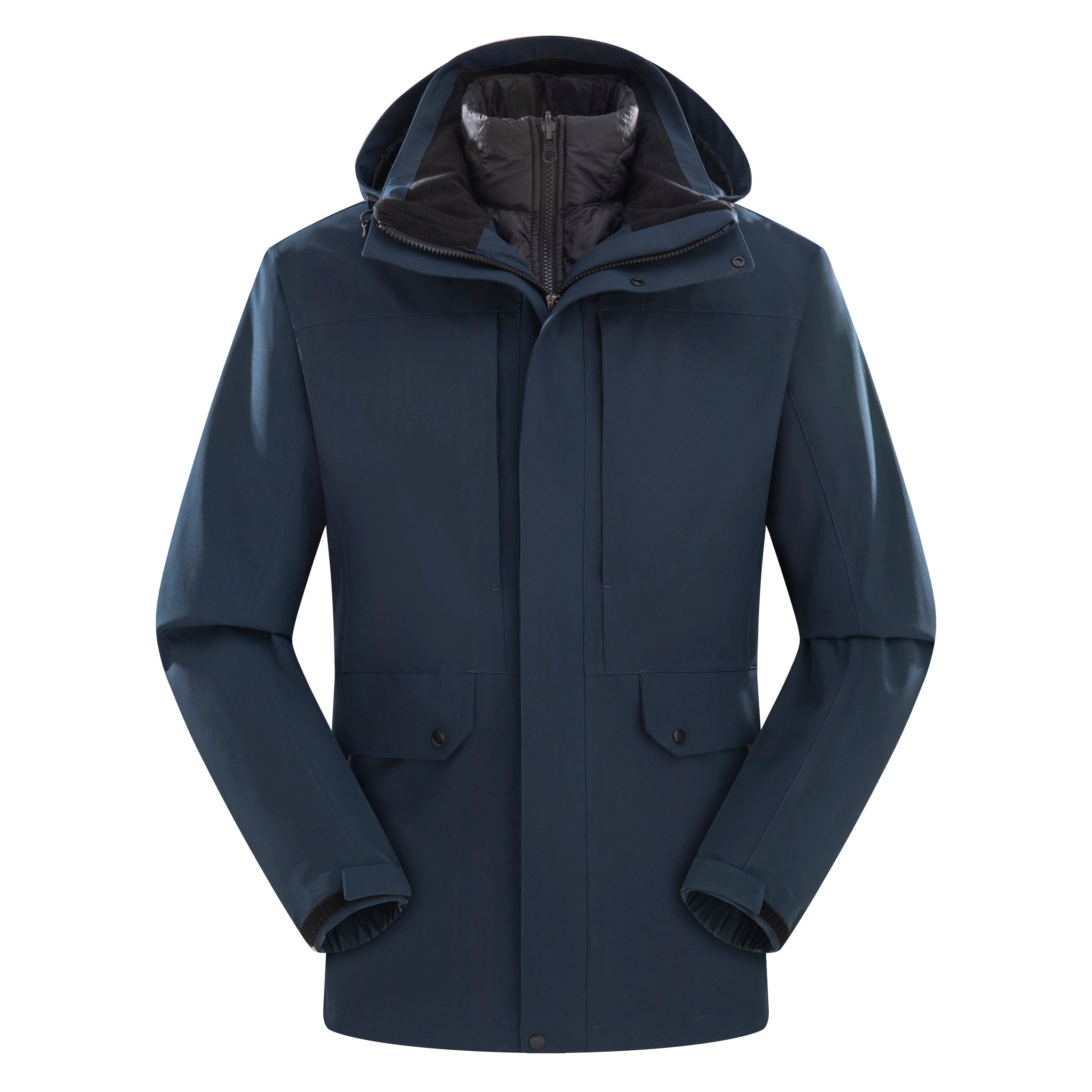 Unisex Autumn Casual Softshell Jacket Outdoor Windproof Water-Repellent Hooded Coat With Zipper STJY2208