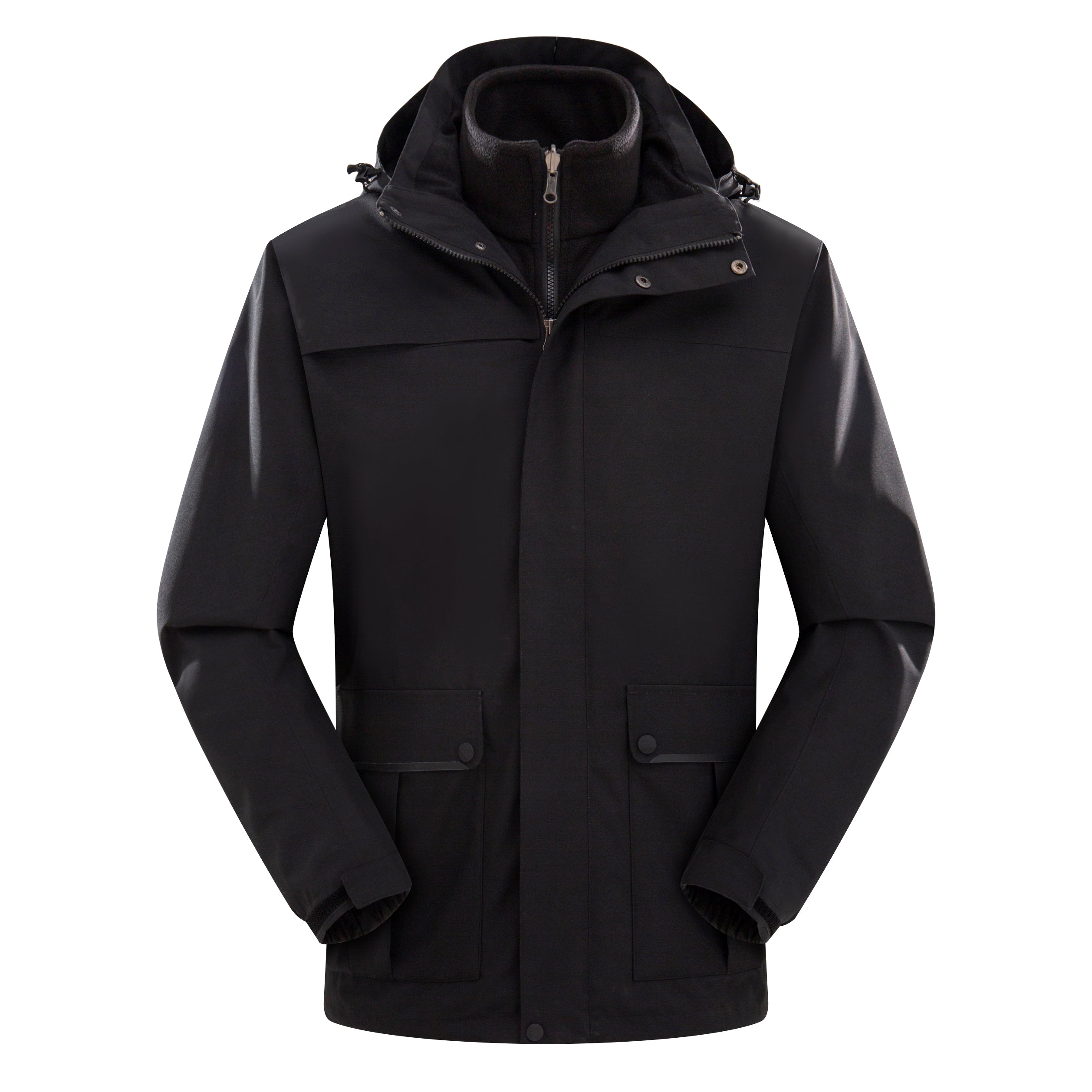 Unisex Autumn Casual Softshell Jacket Outdoor Windproof Water-Repellent Hooded Coat With Zipper STJY2208