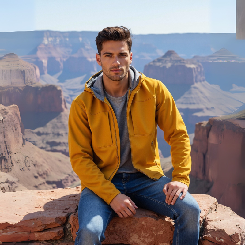 Plus Size Windbreaker Jacket Water-Resistant Breathable Multi-Pocket Shoftshell Jacket STJY2508