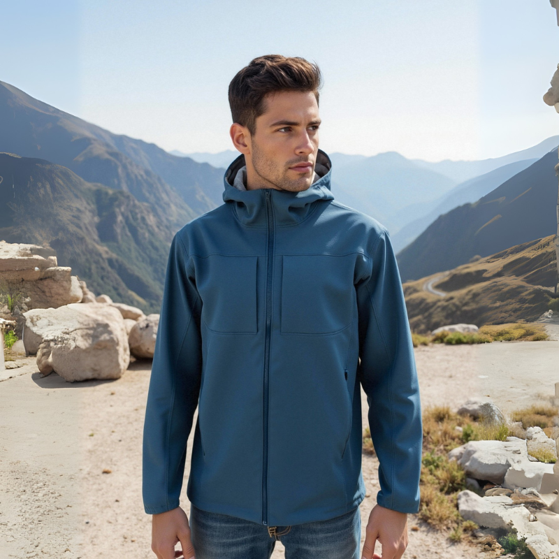 Plus Size Windbreaker Jacket Water-Resistant Breathable Multi-Pocket Shoftshell Jacket STJY2508