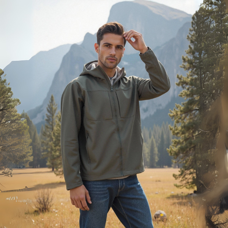 Plus Size Windbreaker Jacket Water-Resistant Breathable Multi-Pocket Shoftshell Jacket STJY2508