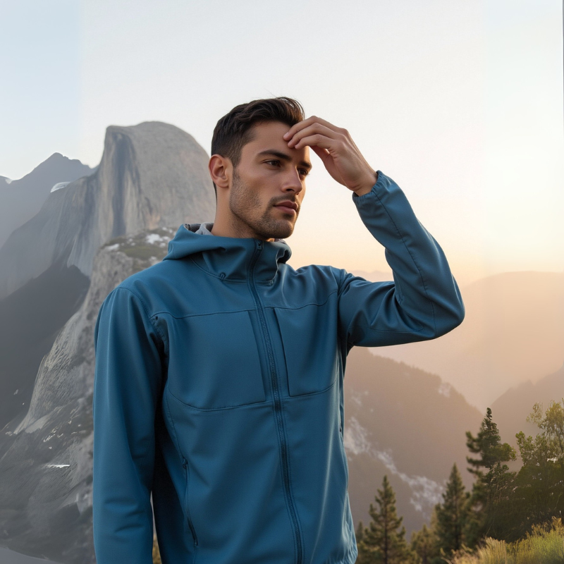 Plus Size Windbreaker Jacket Water-Resistant Breathable Multi-Pocket Shoftshell Jacket STJY2508