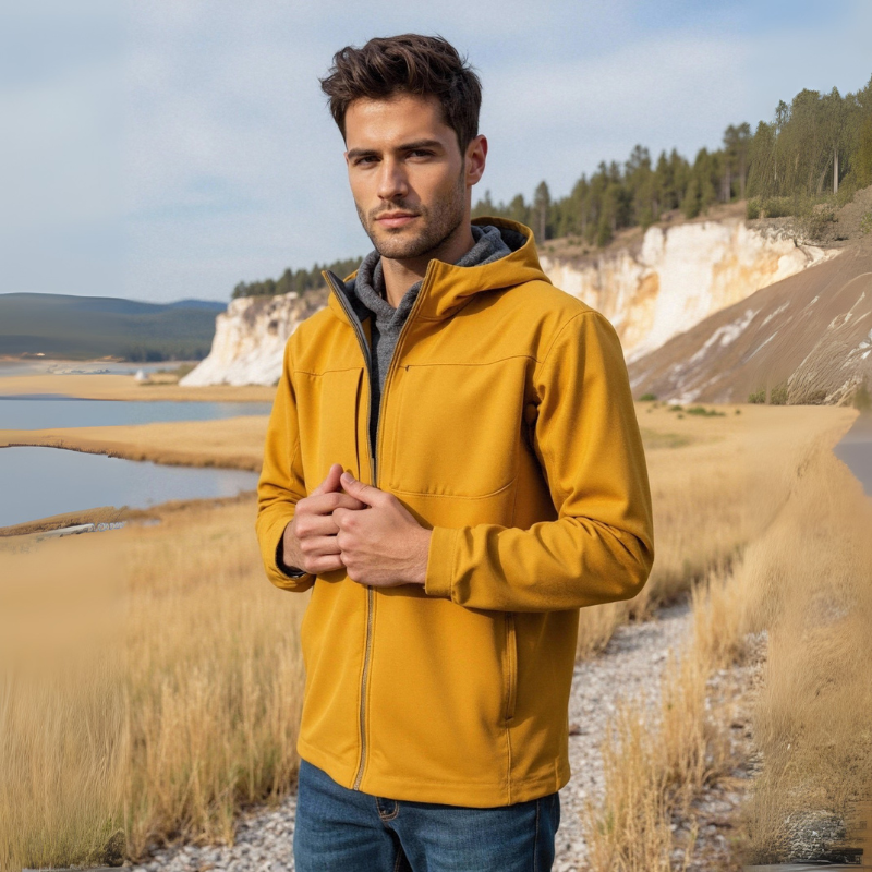 Plus Size Windbreaker Jacket Water-Resistant Breathable Multi-Pocket Shoftshell Jacket STJY2508