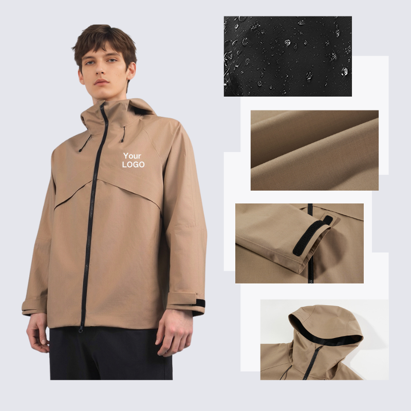 Outdoor Hiking Hooded Waterproof Windproof Winter Raincoat Jacket STJY2688