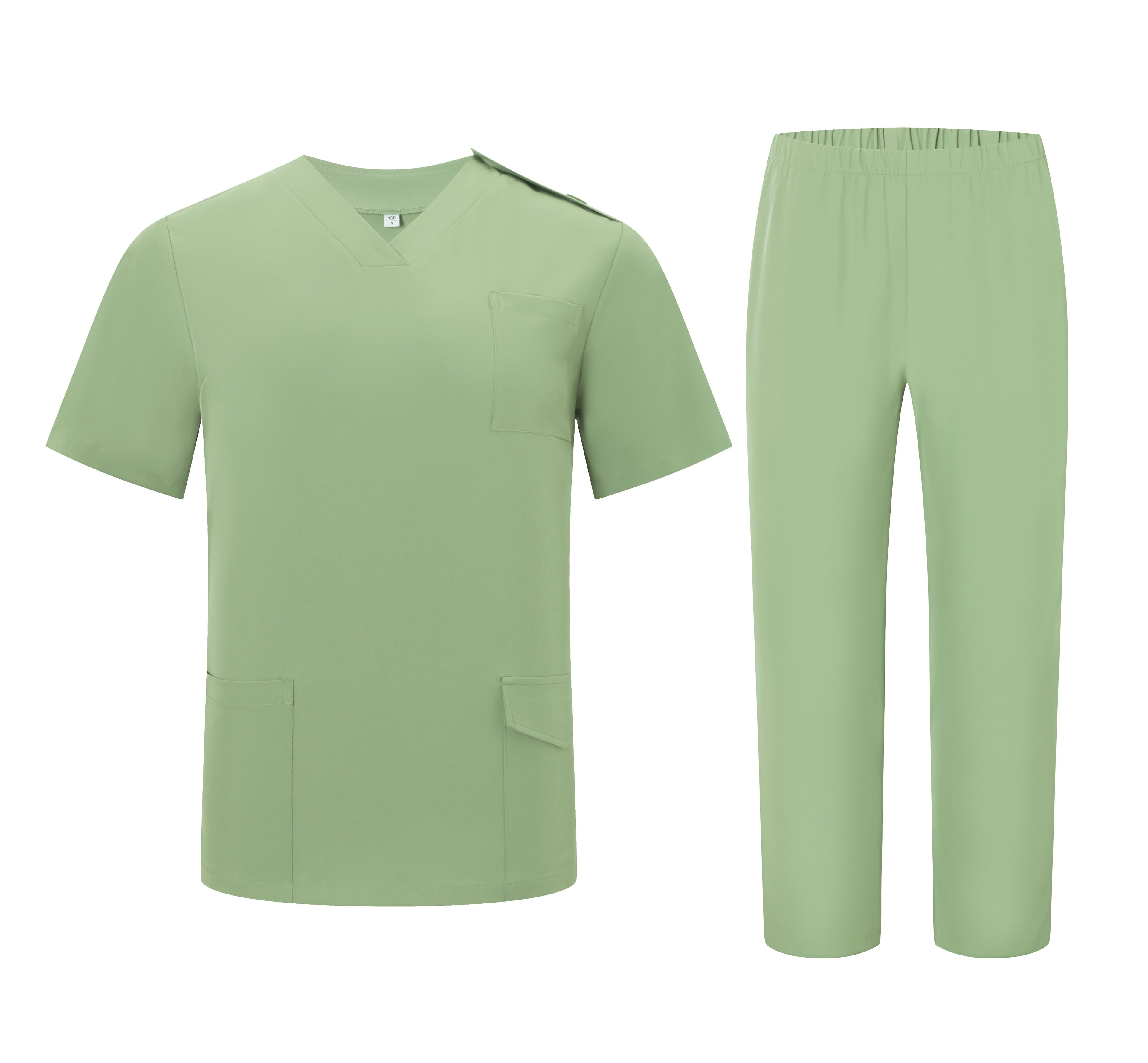 V-neck Light Green Multi-color Customizable Nurse Uniform Suit STM5002