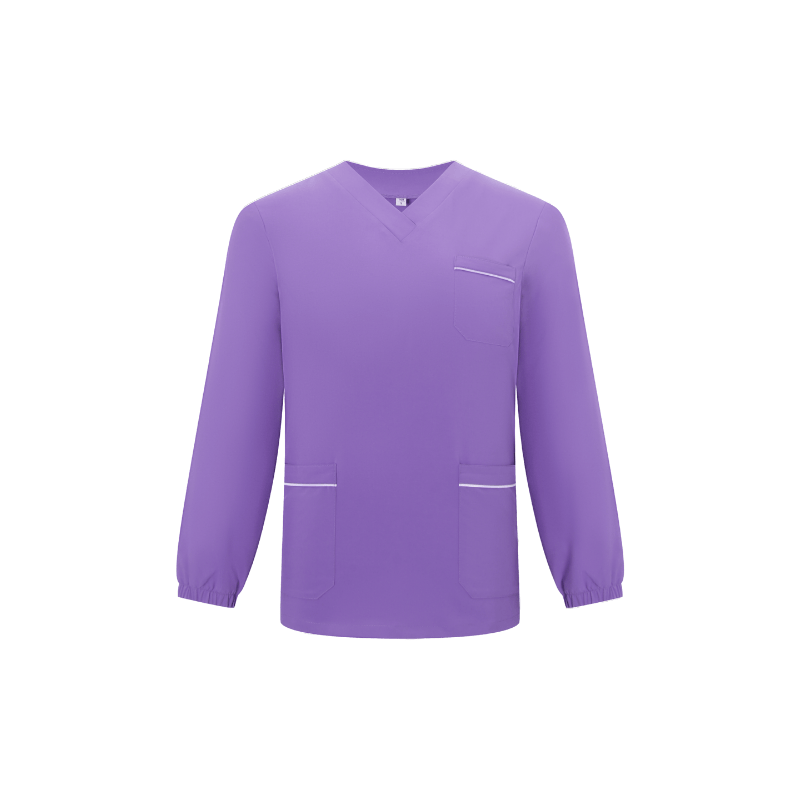 Purple Long Sleeves Hospital Nurse Apparel STM5004