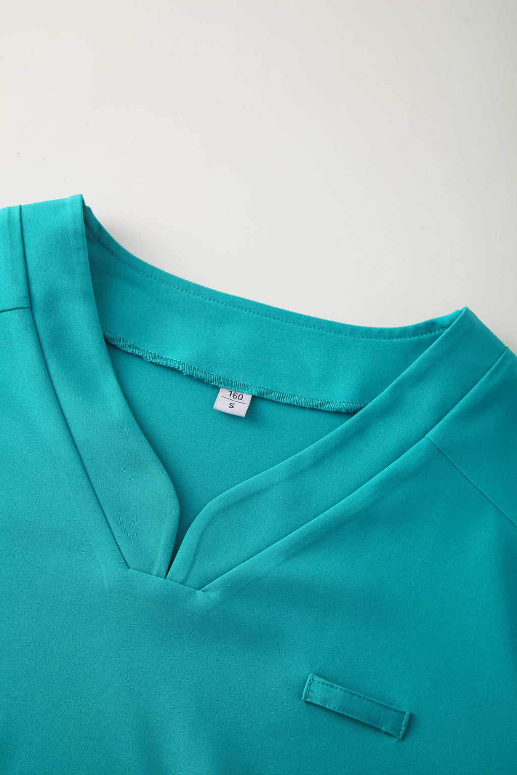 Cyan V-neck Breathable Nurse Uniforms STM5005