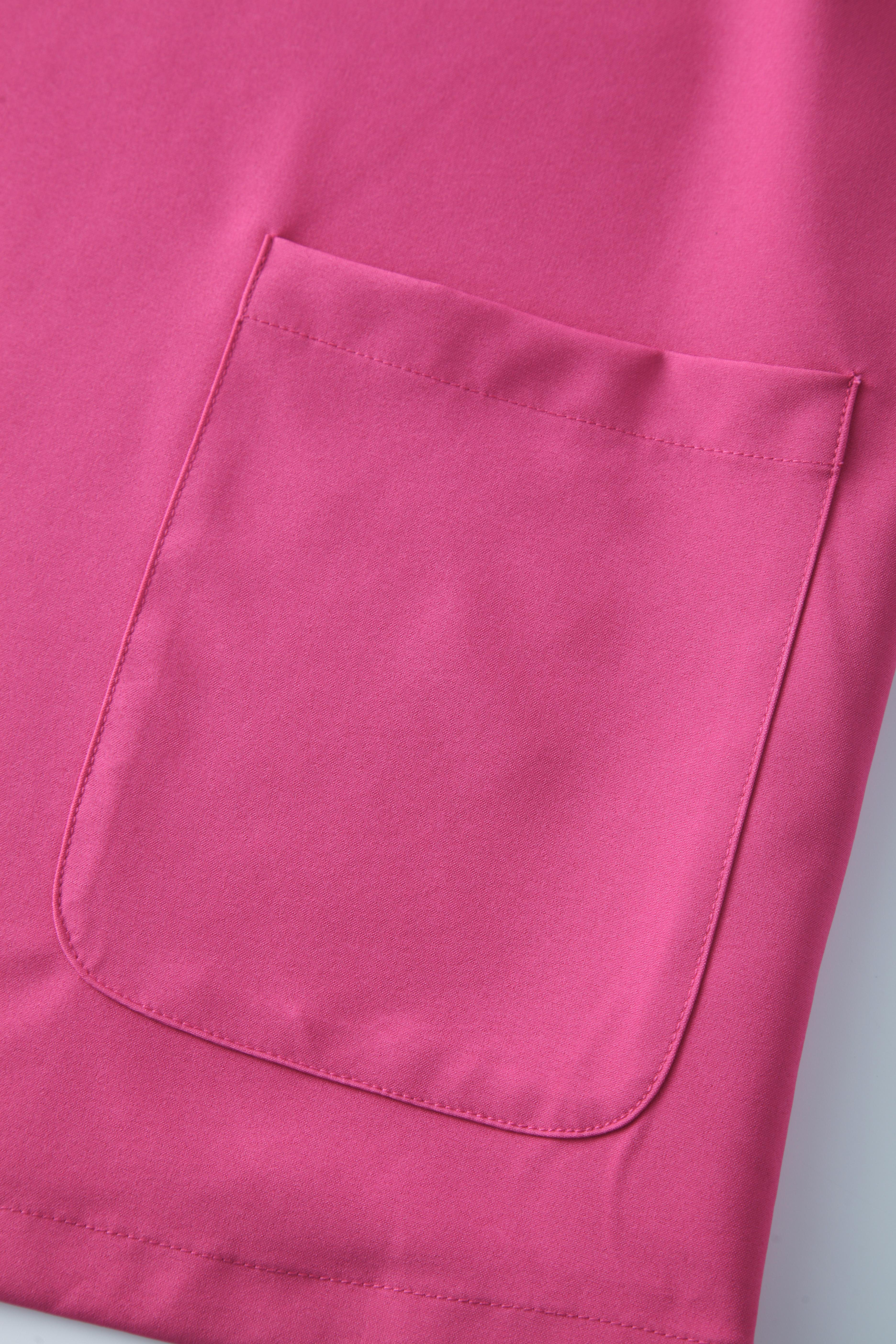 Long Sleeves V-neck Peach Pink Custom Nurse Uniforms STM5007