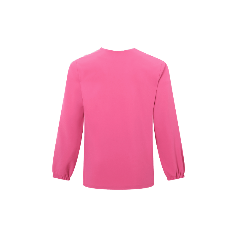 Long Sleeves V-neck Peach Pink Custom Nurse Uniforms STM5007