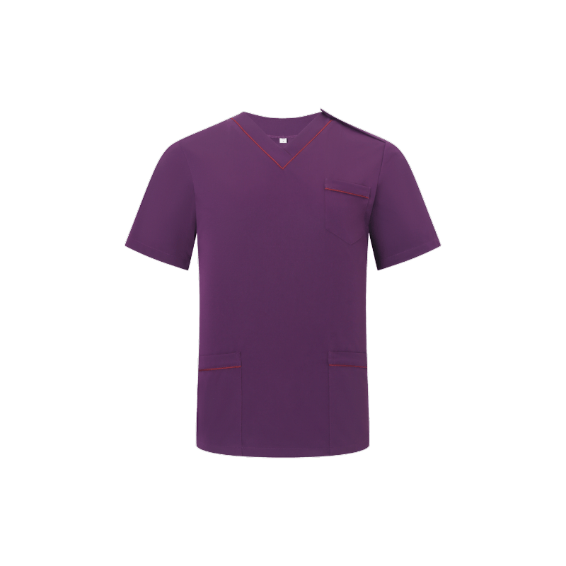Grape Purple V-neck Custom Nurse Uniforms STM5009