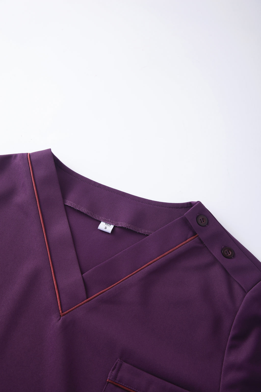 Grape Purple V-neck Custom Nurse Uniforms STM5009