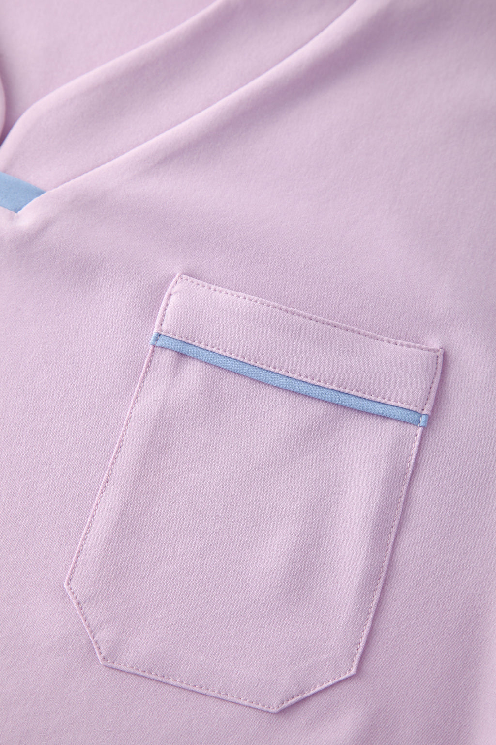 Pink Short Sleeves V-neck Breathable Nurse Uniforms STM5010