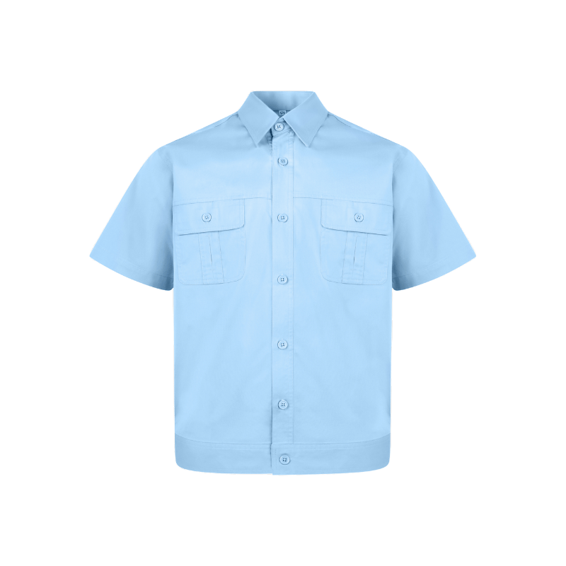 Men's Cotton Summer Work Shirt Thin Short Sleeve Uniform for Labor Protection STS5015