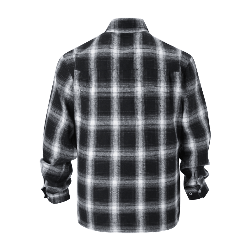 Men's Long Sleevs Shirt Breathable and Wear-Resistant Workwear Black and White STS5016