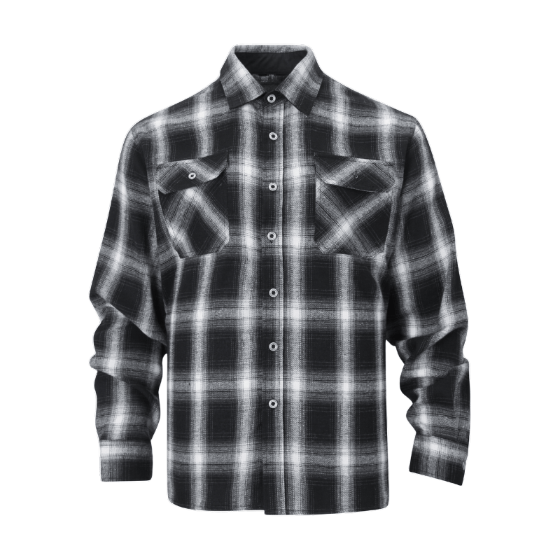 Men's Long Sleevs Shirt Breathable and Wear-Resistant Workwear Black and White STS5016