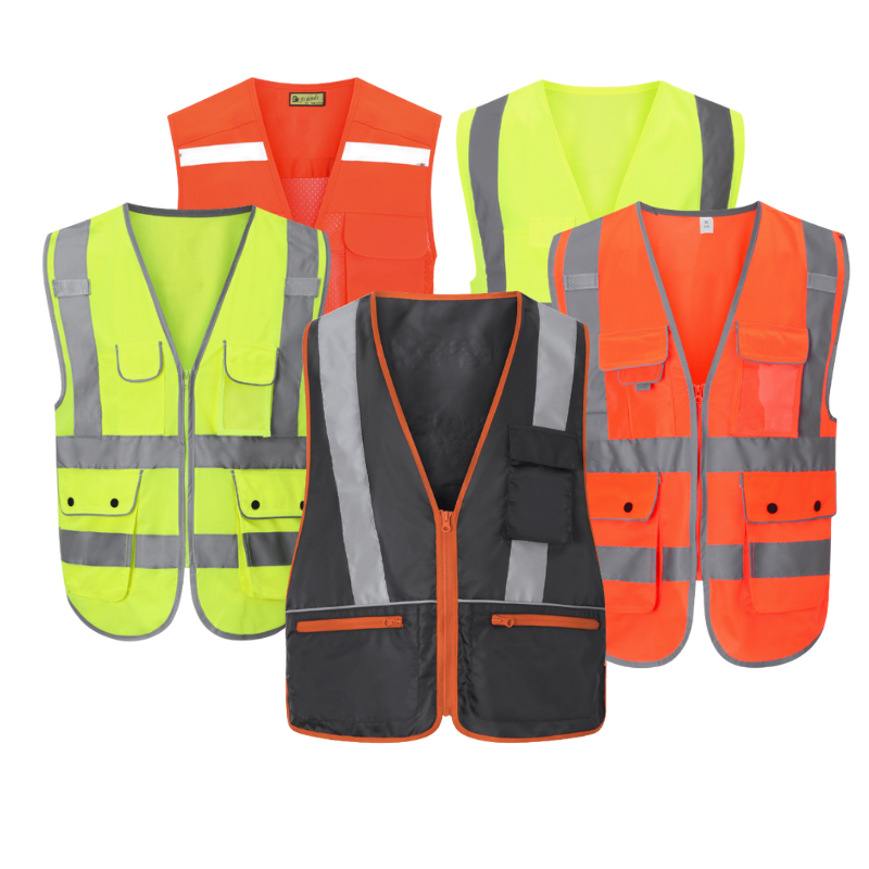 Industrial Safety Construction Work Safety Vest Reflective Vest with Pockets STV5007