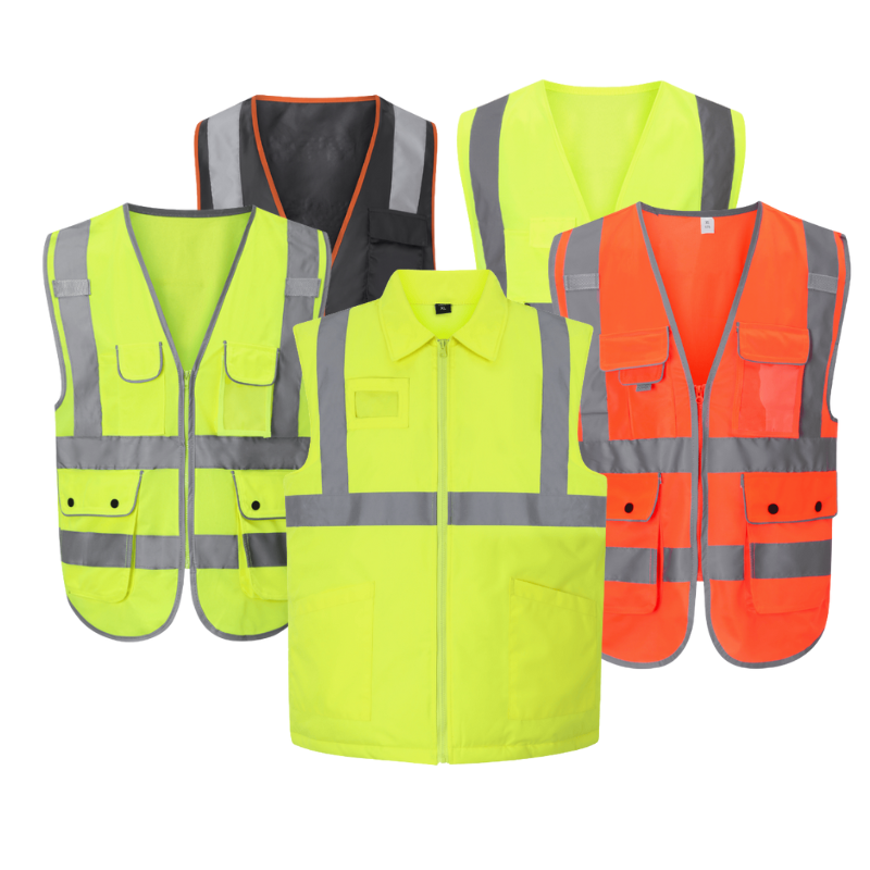 Safety Clothing Multiple Functions Traffic and Road Safety Breathable Mesh Fabric High Gloss Reflective Safety Vest STV5009
